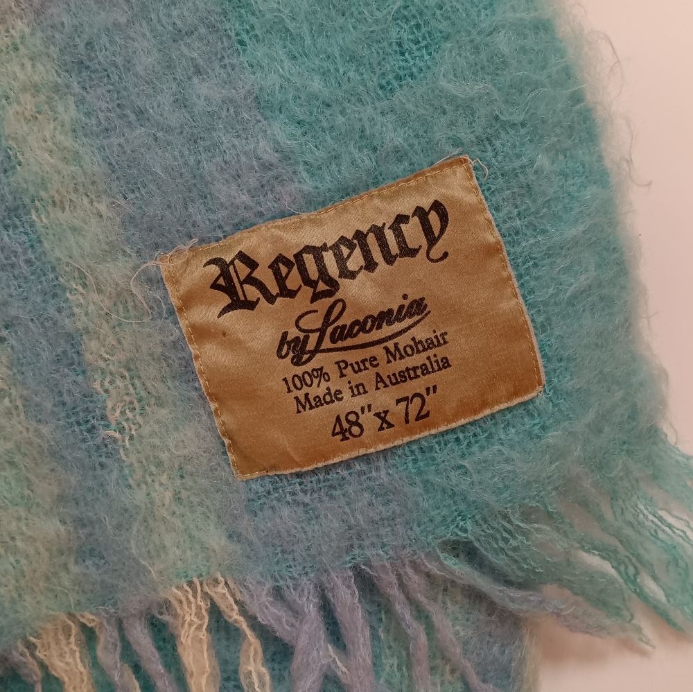 Mohair Vintage Regency by Laconia 48" x 72" Pastel Plaid Throw Blanket - Picture 6 of 8